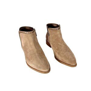 ITALEAU Miralda Beige Studded Waterproof Side Zip Ankle Booties EU 39 US 8.5
